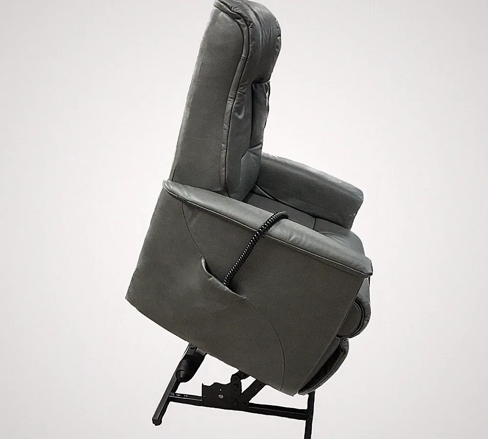 Fjords Memphis Large Lift Chair Recliner in Soft Line SL 227 Grey Leather