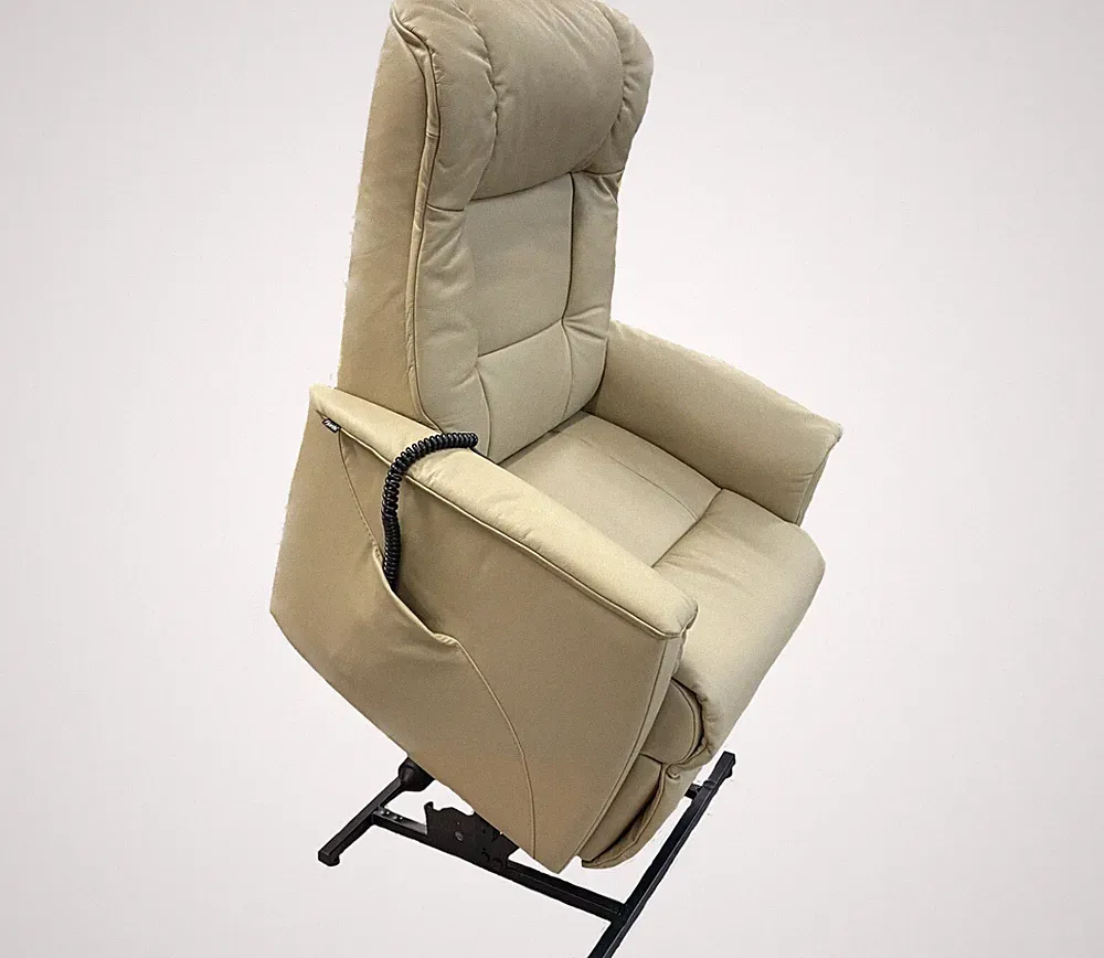 Fjords Memphis Large Lift Chair Recliner in Soft Line SL 229 Latte Leather