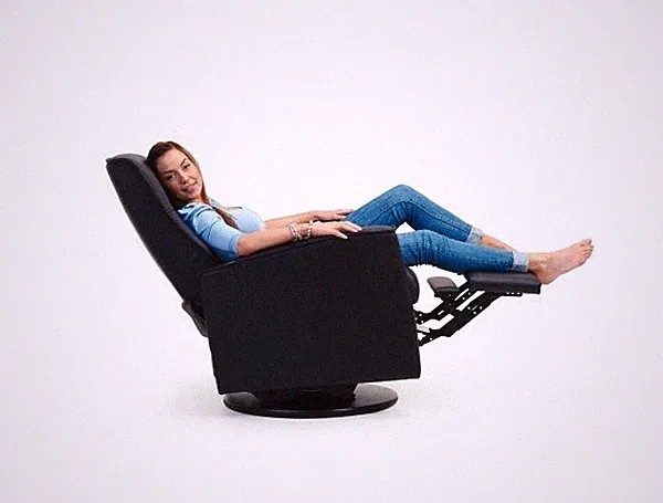 Fjords Oslo Large Swing Relaxer Manual Recline Recliner Chair STONE NL Leather