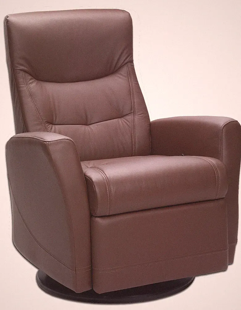 Fjords Oslo Swing Relaxer Power Electric Recliner Chair NL 129 Walnut Leather