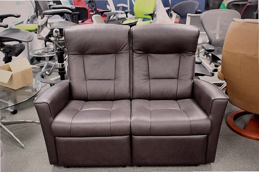 Fjords Ulstein Power Wall Saver 2 Seat Loveseat Sofa Recliner Nordic Line Havana
