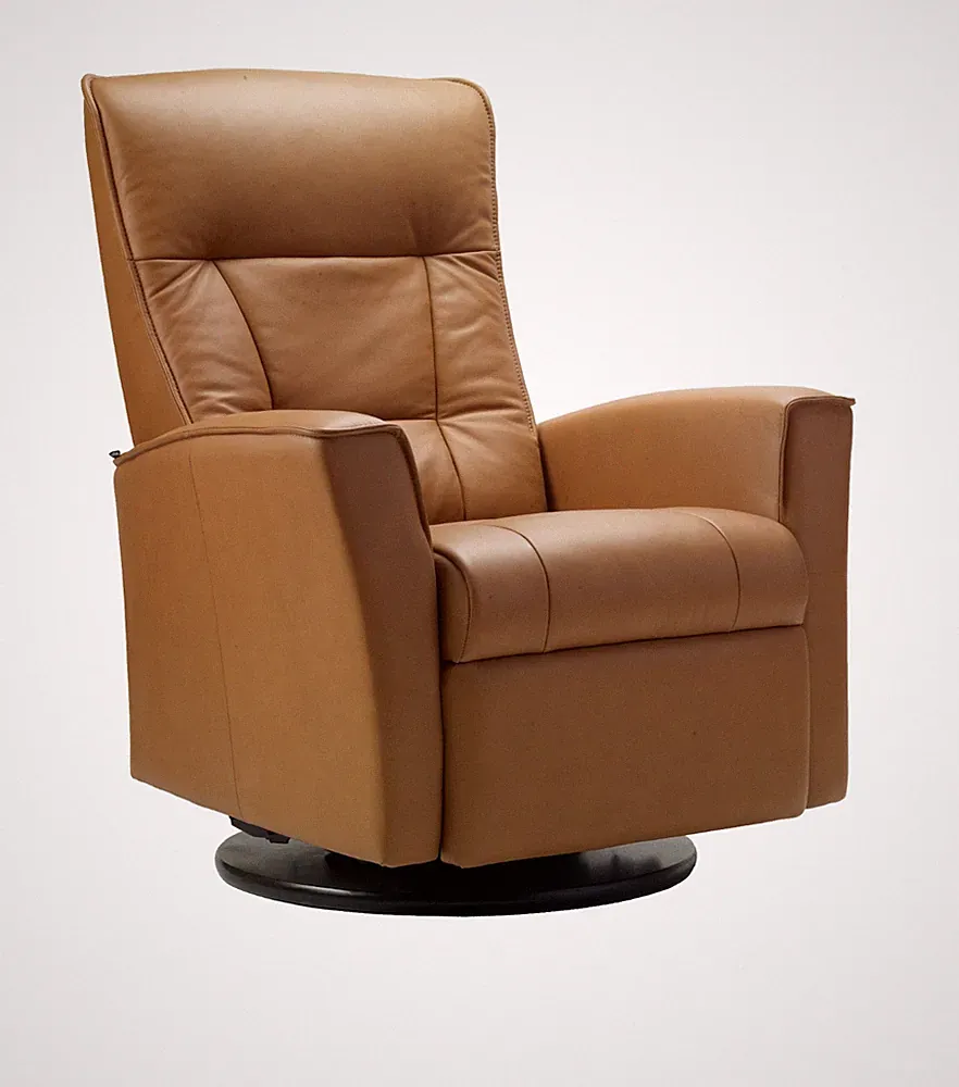 Fjords Ulstein Swing Relaxer Power Large Recliner Chair NL128 Cappuccino Leather