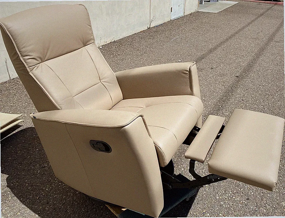 Fjords Ulstein Swing Swivel Relaxer Manual Large Recliner Chair Sandel Leather