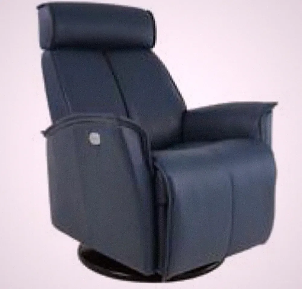 Fjords Venice Swing Relaxer Power Electric Recliner Chair Large Blue Leather