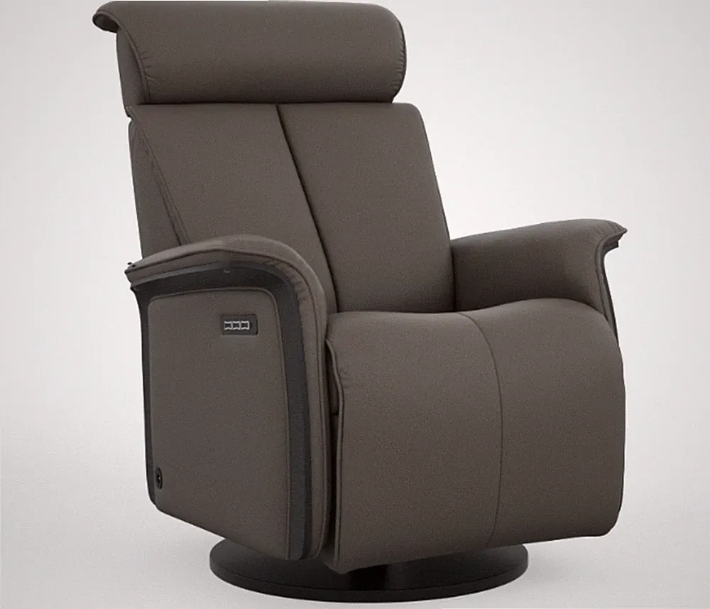 Large Fjords Jewel Swing Relaxer 3Motor Power Recliner Chair Stout Soft Leather