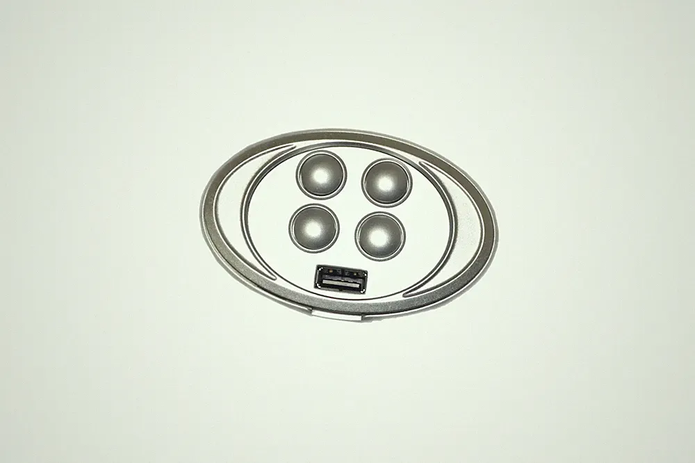 Silver 4 Button Recline and Headrest Handset with USB Charging