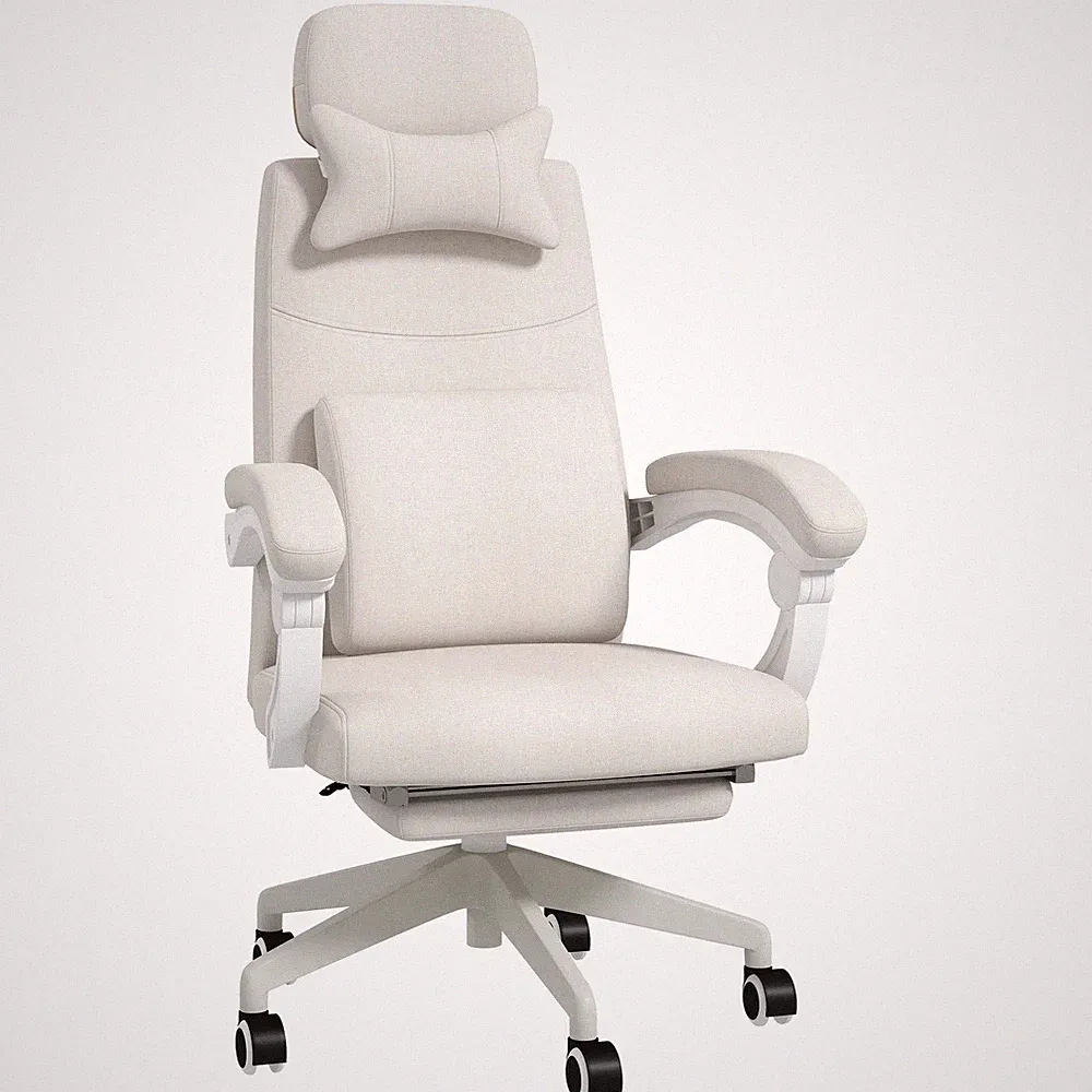 Vinsetto Home Office Chair Reclining Computer Chair w/ Lumbar Support White